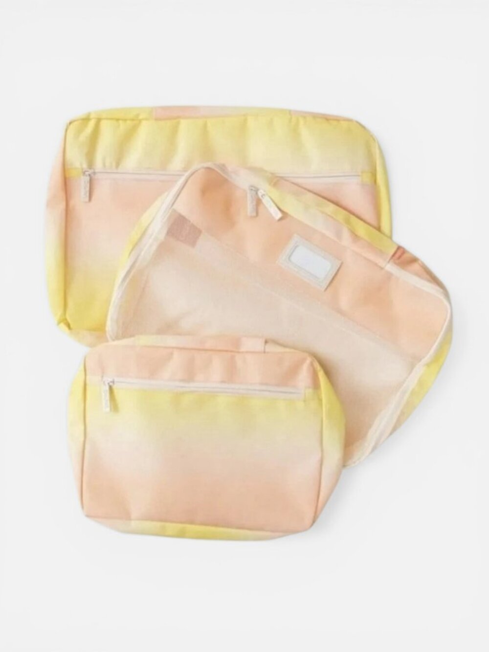 Calpak Packing Cubes Set Sorbet Peach Yellow Travel Organizer 3 Piece Set